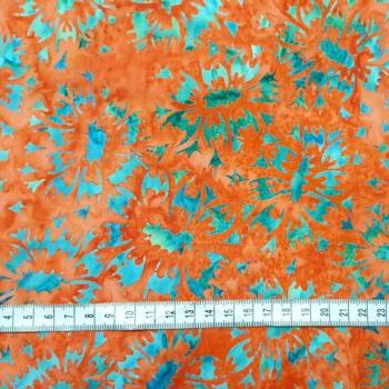Preview: ORANGE PETROL - Madrid - Batikstoff aus Indonesien